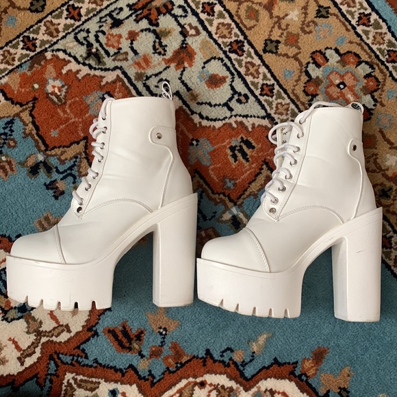 High Chunky Platform Lace-up Combat Boots - Picture 4 of 9